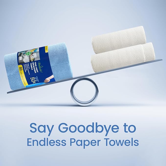 Greenfound Microfiber Cleaning Cloth Roll -80 Pack, Tear Away Towels, Reusable - Image 6