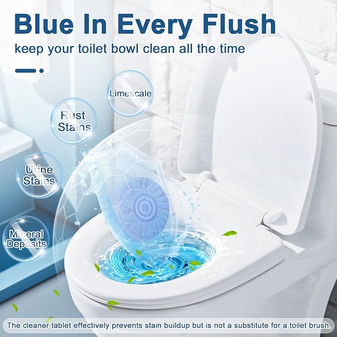 Automatic Toilet Bowl Cleaner Tablets Blue Gel Toilet Tank Cleaners, - Image 4