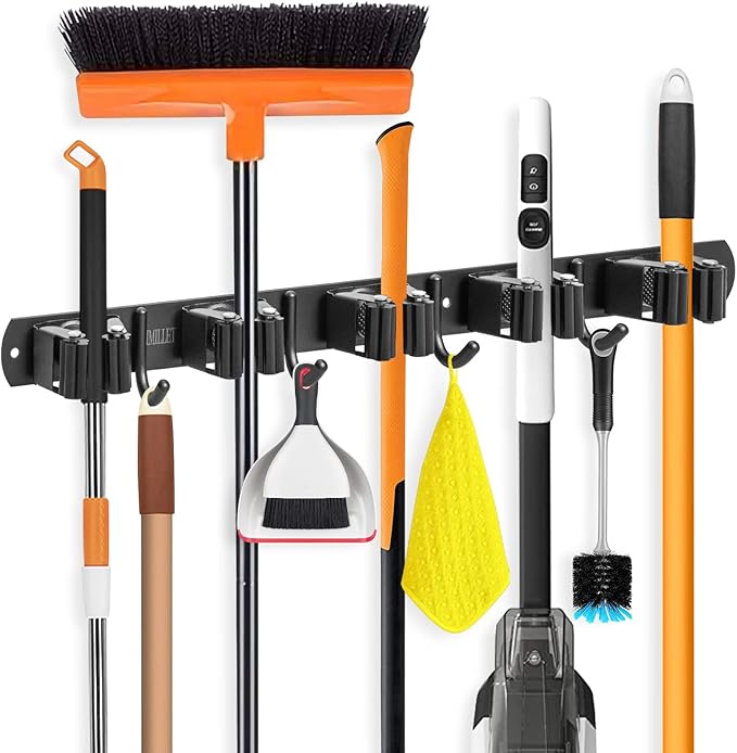 IMILLET Broom Holder Wall Mount, Broom Holder Stainless Steel Heavy Duty Garage by IMILLET