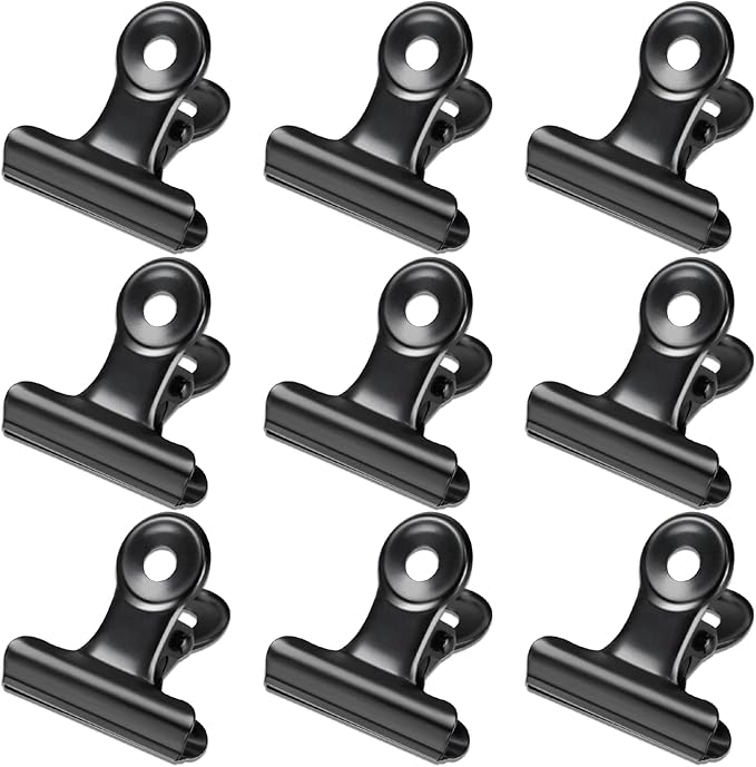 30 Pack Bulldog Clips 1.25 Inches Small Hinge Paper Clips Metal Hinge Clips by Orcielo