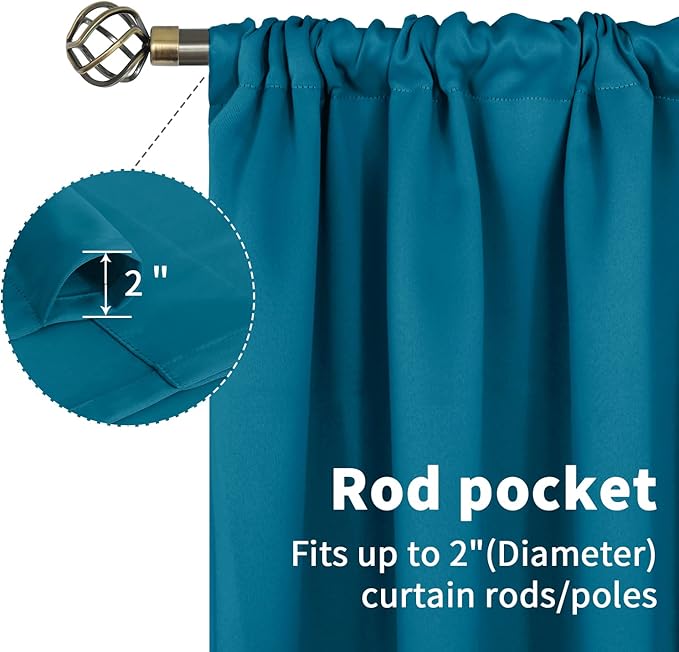 BGment Peacockblue Blackout Curtains - Image 4