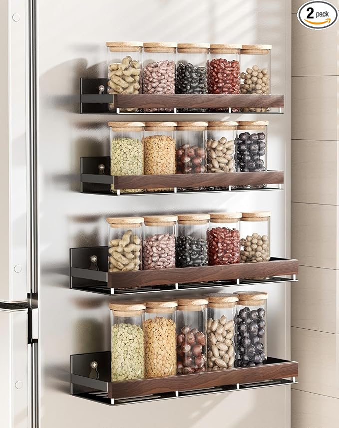 Walnut Magnetic Spice organizer by DEMEGA