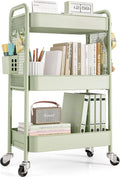 TOOLF 3 Tier Rolling Cart Storage Organizer, Metal Rolling Utility Cart by TOOLF