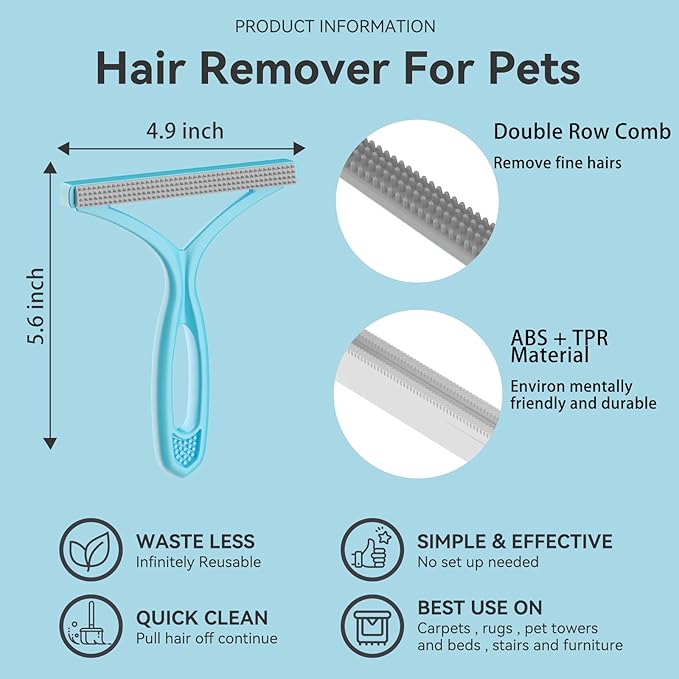 Pet Hair Remover, Dog and Cat Hair Remover, Wool Hair Remover, Carpet Rake - Image 3