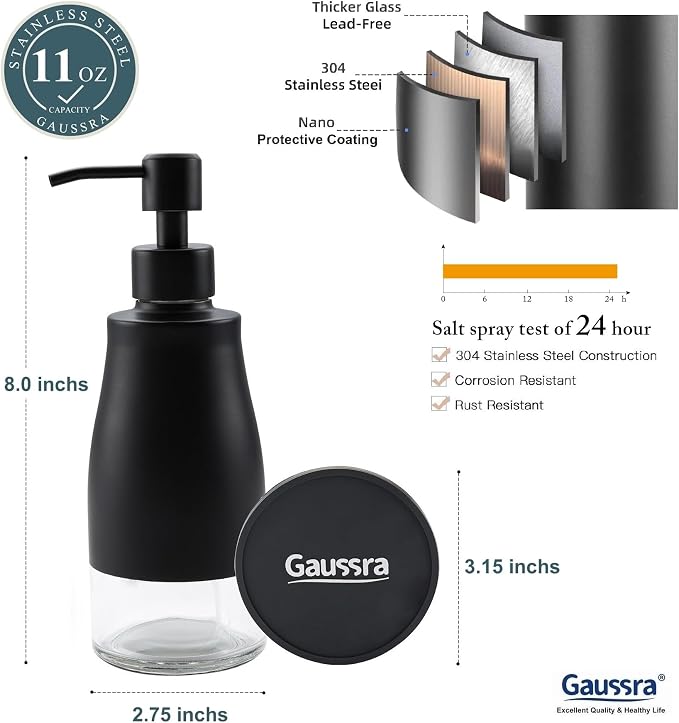 Gaussra Black Soap Dispenser - Image 4