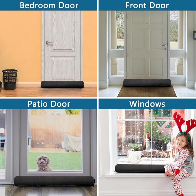 Anze Door Draft Stopper 32 inch Weighted Triangle Draft Stopper Door Air Noise - Image 8