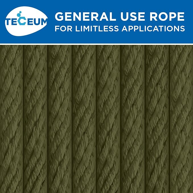 TECEUM Cotton Rope 3/16” – 100 FT – Strong All-Purpose Braided Rope – Natural - Image 9