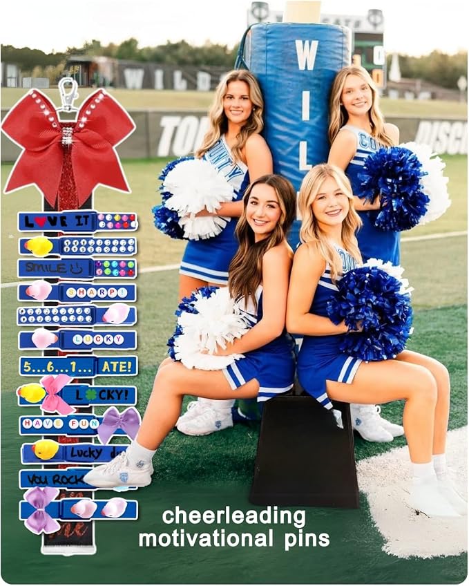 Cheer Pins for Backpack Cheer Stuff Kit 70 Blue Colored Clothes Pins - Image 4