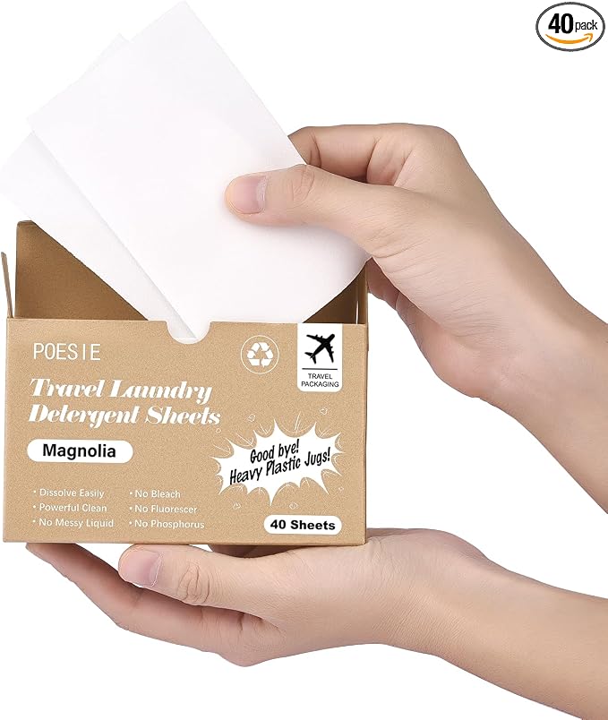 Poesie Magnolia Travel Laundry Detergent Strips 40 Sheets Liquidless Laundry by Poesie