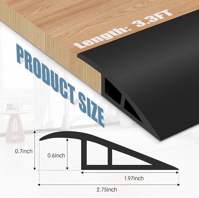 Floor Transition Strip Door Threshold 39" Floor Transition Reducer Trim on The - Image 2