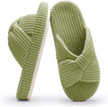 Chantomoo Slippers for Women Memory Foam House Bedroom Corduroy Bow Crossbands by Chantomoo