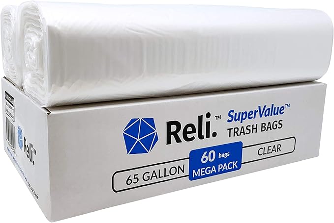 Reli. SuperValue 65 Gallon Trash Bags | 60 Count | Made in USA | Heavy Duty | - Image 7