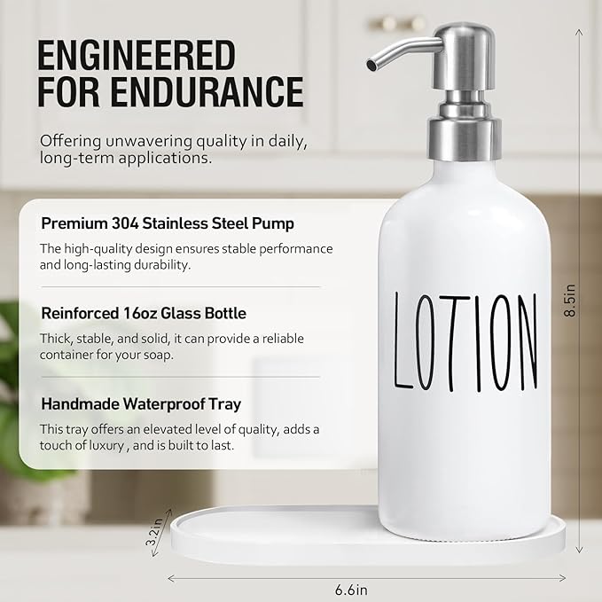 MOMEEMO Hand Soap Dispenser for Bathroom, Soap and Lotion Dispenser Set - Image 2