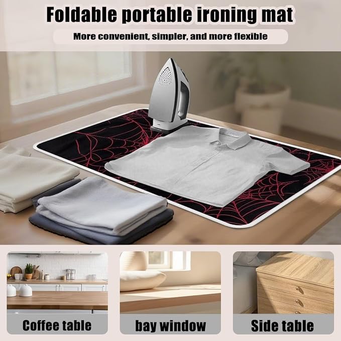 Ironing Mat Red Spider Web Portable Ironing Pad Blanket - Image 6
