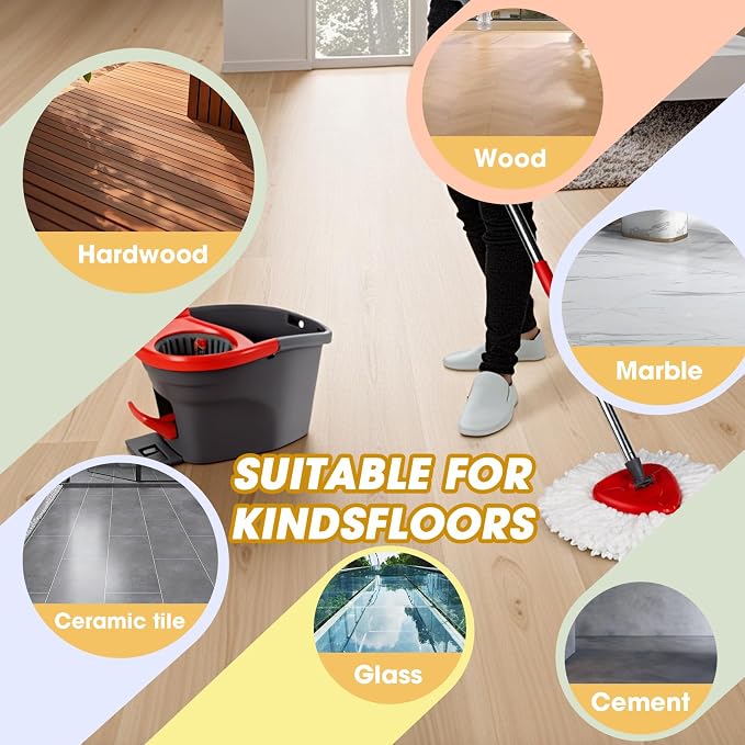 6 Pack Spin Mop Replacement Heads, Microfiber Spin Mop Refills - Image 7