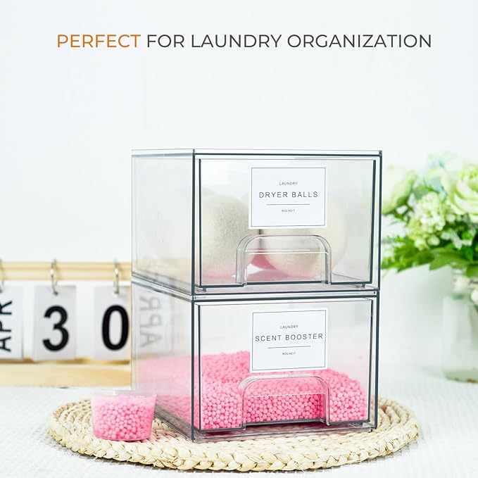 4 Pack Laundry Room Organization Storage Drawers - Image 2