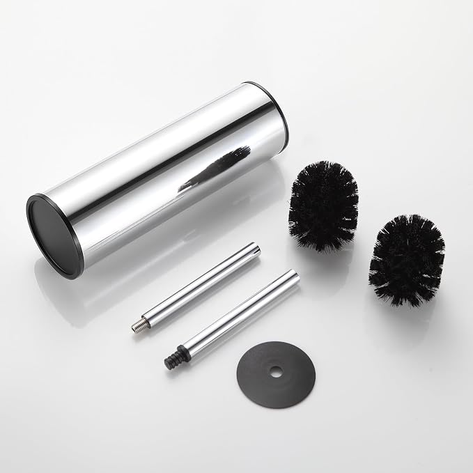BGL Chrome Toilet Brush and Holder, Stainless Steel Toilet Brushes - Image 5