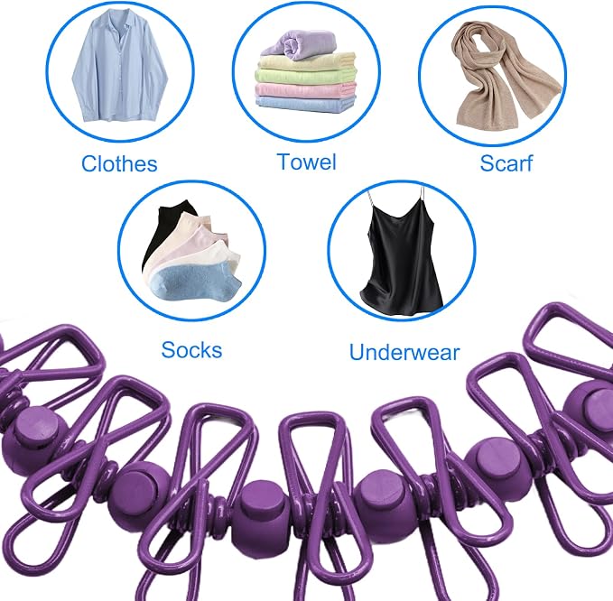2 Pack Camping Clothesline Portable 12 Clothespins, Retractable Clothes Line - Image 4