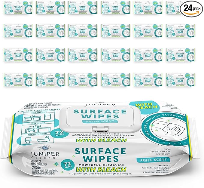 24 Pack Surface Cleaning Wipes by JuniperCLEAN