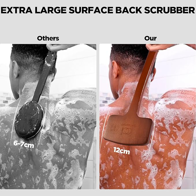 ICANdOIT Exfoliation Set-17.71 Inch Boar Bristles Back Scrubber Bath Brush - Image 4