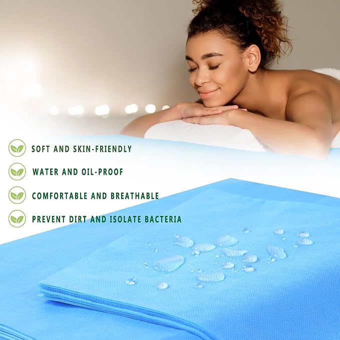 Disposable Bed Sheets 200 Pcs 31" x 71" Massage Table Sheets Non Woven Fabric - Image 2