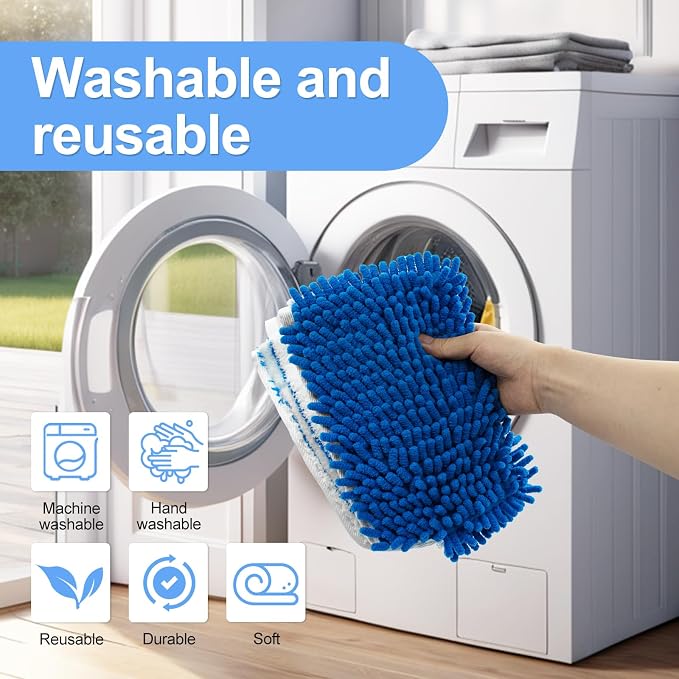 4 Pack Mop Heads Replacements for Ocedar Dual-Action Microfiber Flip Mop - Image 8