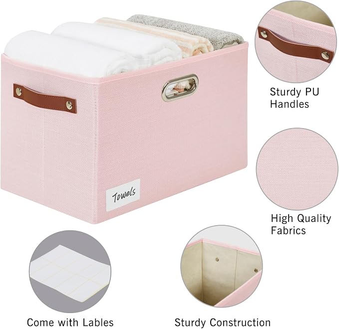 Large 3-Pack Foldable Fabric Storage Bins - Image 3