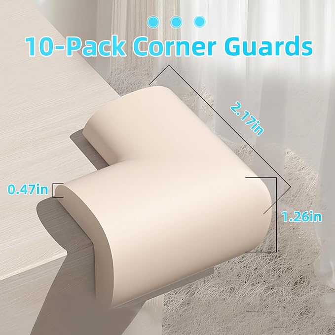 Baby Proofing Edge Corner Protector, L-Shape Cabinet Door Bumper, 10 Furniture - Image 2