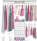 4FT Small Closet System with 3 Fabric Drawers, Flexible Built-In Clothes by Besiost