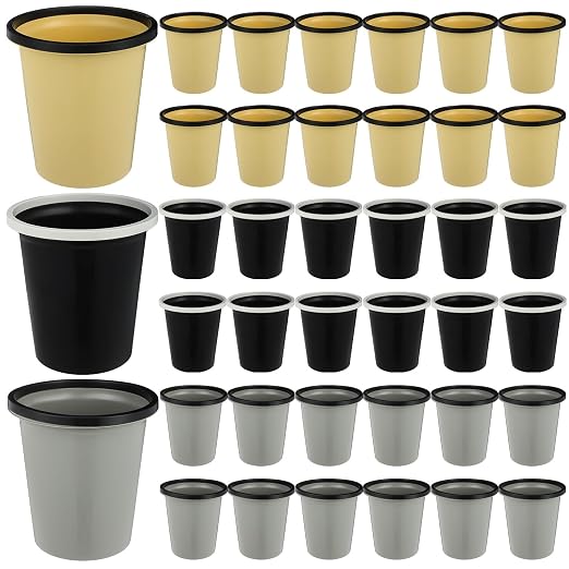 Maxdot 36 Pcs Bathroom Trash Cans Bulk 2 Gallon Small Waste basket Round by Maxdot