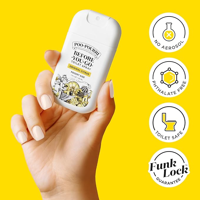 Poo-Pourri Before-You-Go Pocket Toilet Spray, Travel Essentials, Original Citrus - Image 6