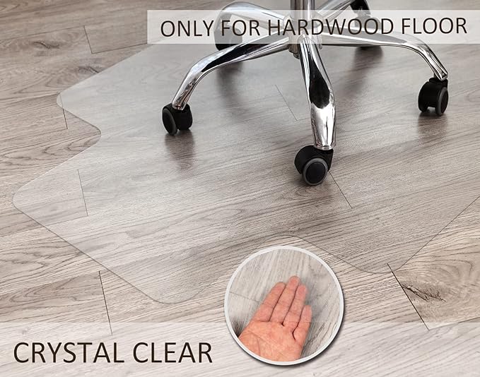 Office Chair Mat for Hardwood Floor, 48”x 30” Vinyl Desk Chair Mat Clear Floor - Image 4