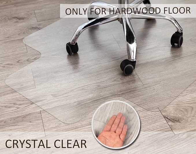 Office Chair Mat for Hardwood Floor, 48”x 36” Vinyl Desk Chair Mat Clear Floor - Image 4