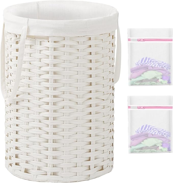 Laundry Hamper Laundry Basket Round 19.0 Gal Handwoven Rattan Laundry Basket by SETVSON