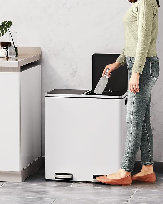 AthLike 60L Dual Trash Can, Stainless Steel Kitchen Garbage Can, Double - Image 7
