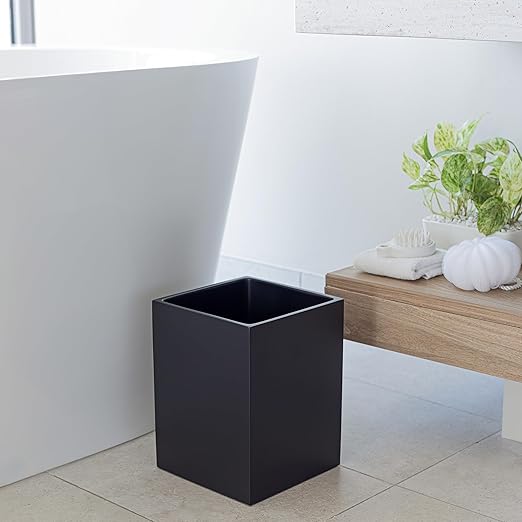 Matte Black Square Small Trash Can, 2 Gallons / 7.5L Garbage Can, Waste Basket - Image 6