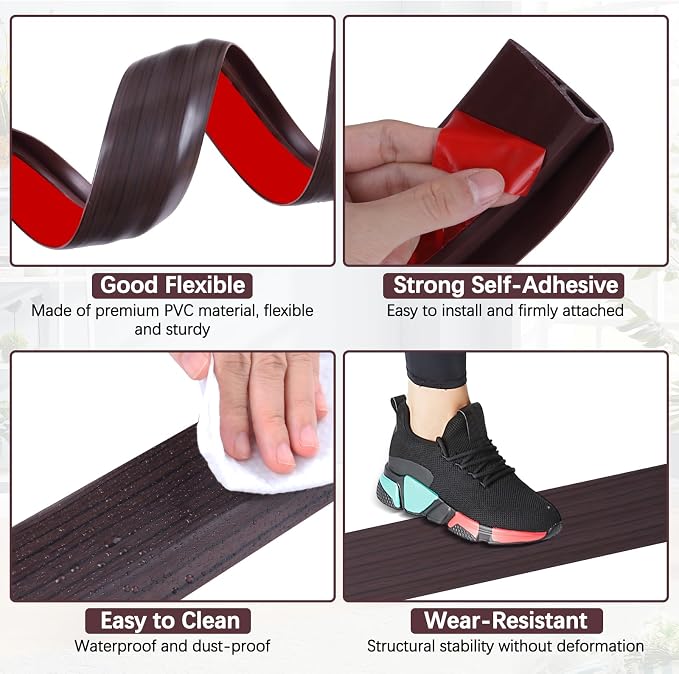 Vinyl Door Threshold Flooring Transition Strip Self Adhesive Carpet Edging Strip - Image 4
