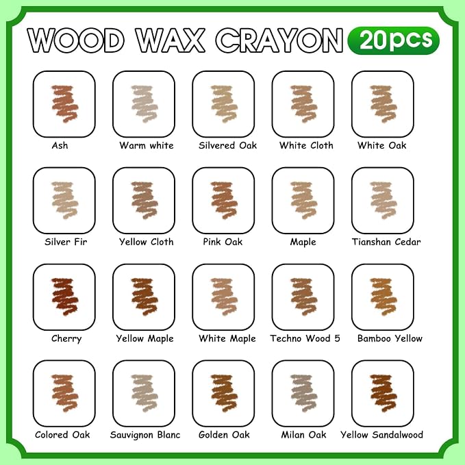 Furniture Markers Touch Up, 20 Colors Wood Filler Sticks, Wood Wax Crayons - Image 2