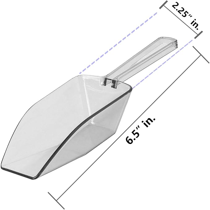 Clear Plastic Acrylic Scoops 24 Pcs | 6.5” Medium Kitchen Scoop | Wedding - Image 2