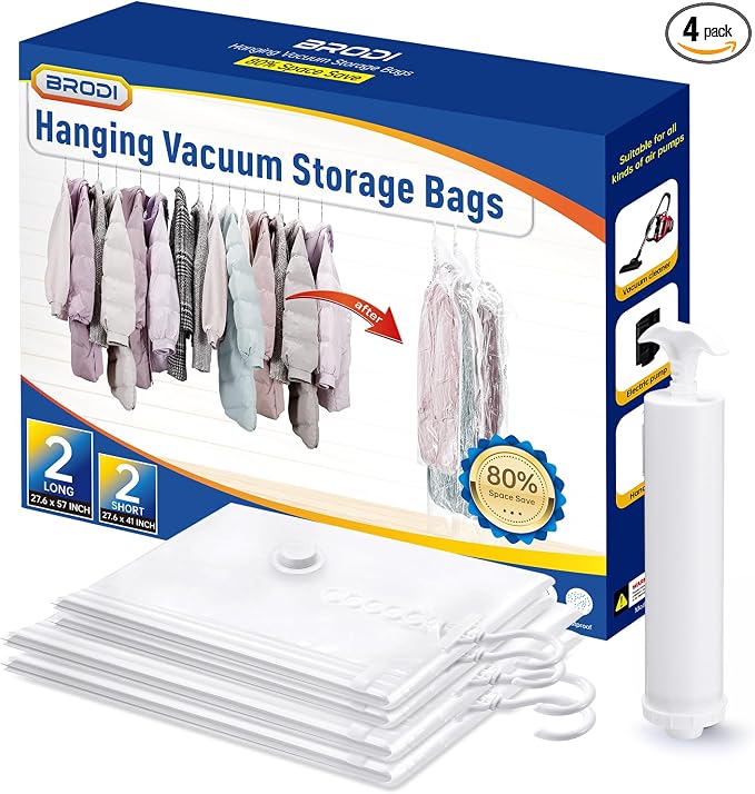 Hanging Vacuum Storage Bags For Clothes by BRODI