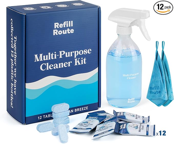 Multi-surface Cleaner Kit, Bathroom Cleaner Spray Tablets & Spray Bottle All by RefillRoute