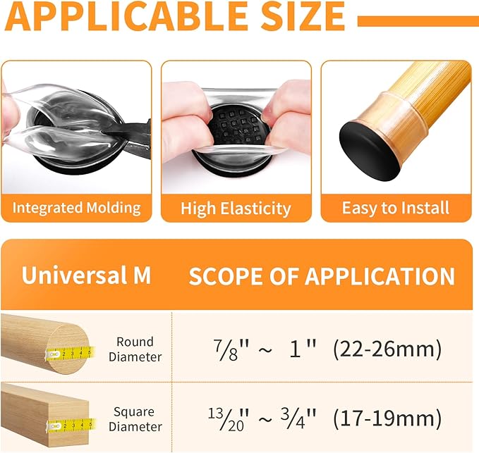 Ezprotekt 24 Pcs Clear Chair Leg Sliders - Image 2