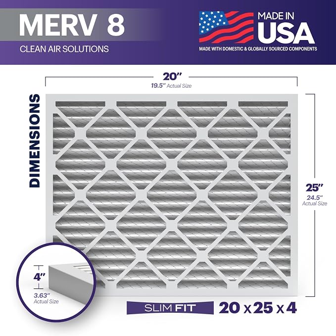 BNX TruFilter 20x25x4 MERV 8 Air Filter 2-Pack - Image 2