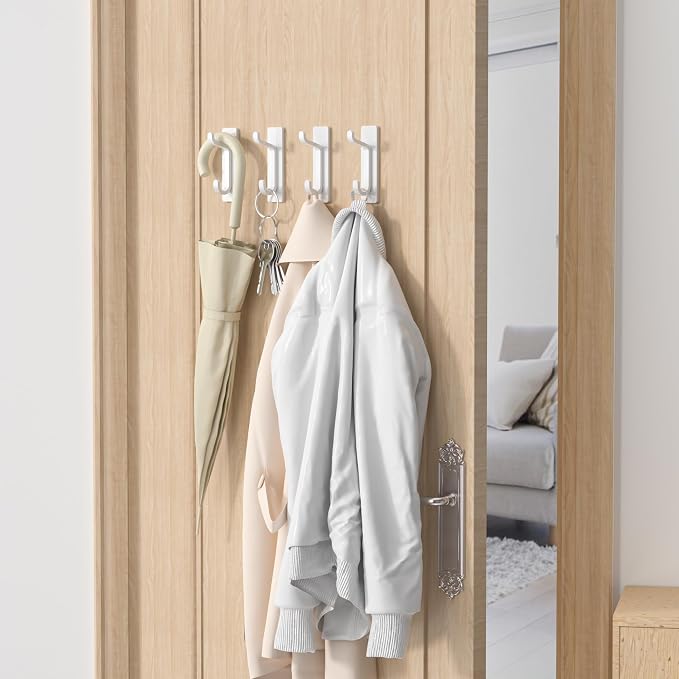 Wall Hooks for Coat and Towel: 13LB Adhesive Door Hanger Stick on - Image 6