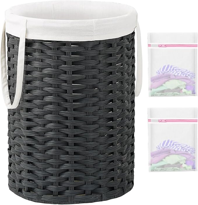 Laundry Hamper Laundry Basket Round 19.0 Gal Handwoven Rattan Laundry Basket by SETVSON