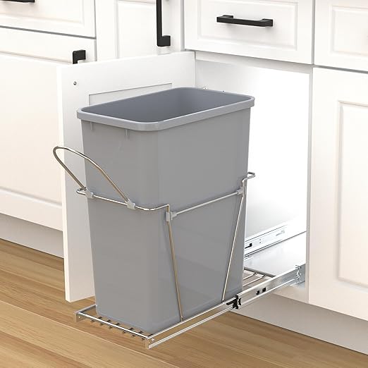 Single Pullout Trash Can for Under Kitchen Cabinets Include Single 35QT Trash - Image 6