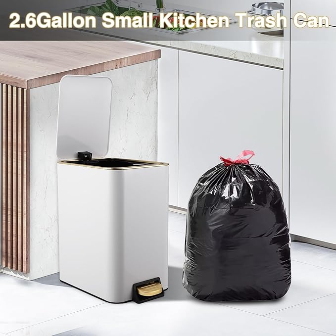 Small Bathroom Trash Can with Lid Soft Close, 1.8 Gallon Stainless Steel - Image 5