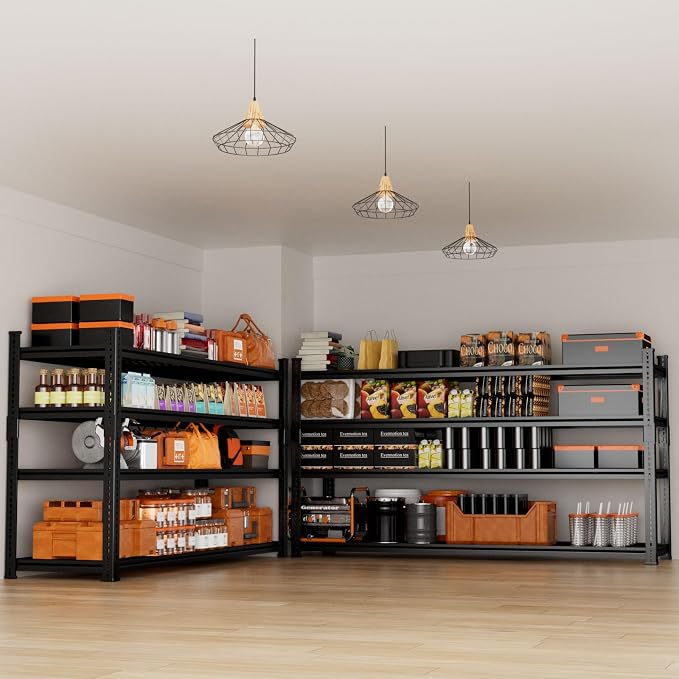 Storage Shelves Heavy Duty 4 PCS, 4-tier Adjustable Metal Industrial Utility - Image 6