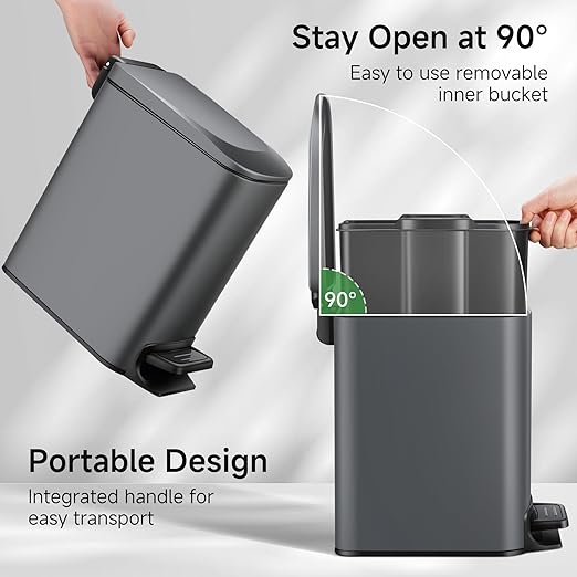 TIPGO Slim Bathroom Trash Can - Image 2