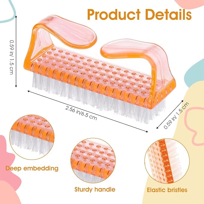 100 Pcs Handle Grip Nail Brush Bulk Nail Scrubber Cleaner Fingernail Brushes - Image 2